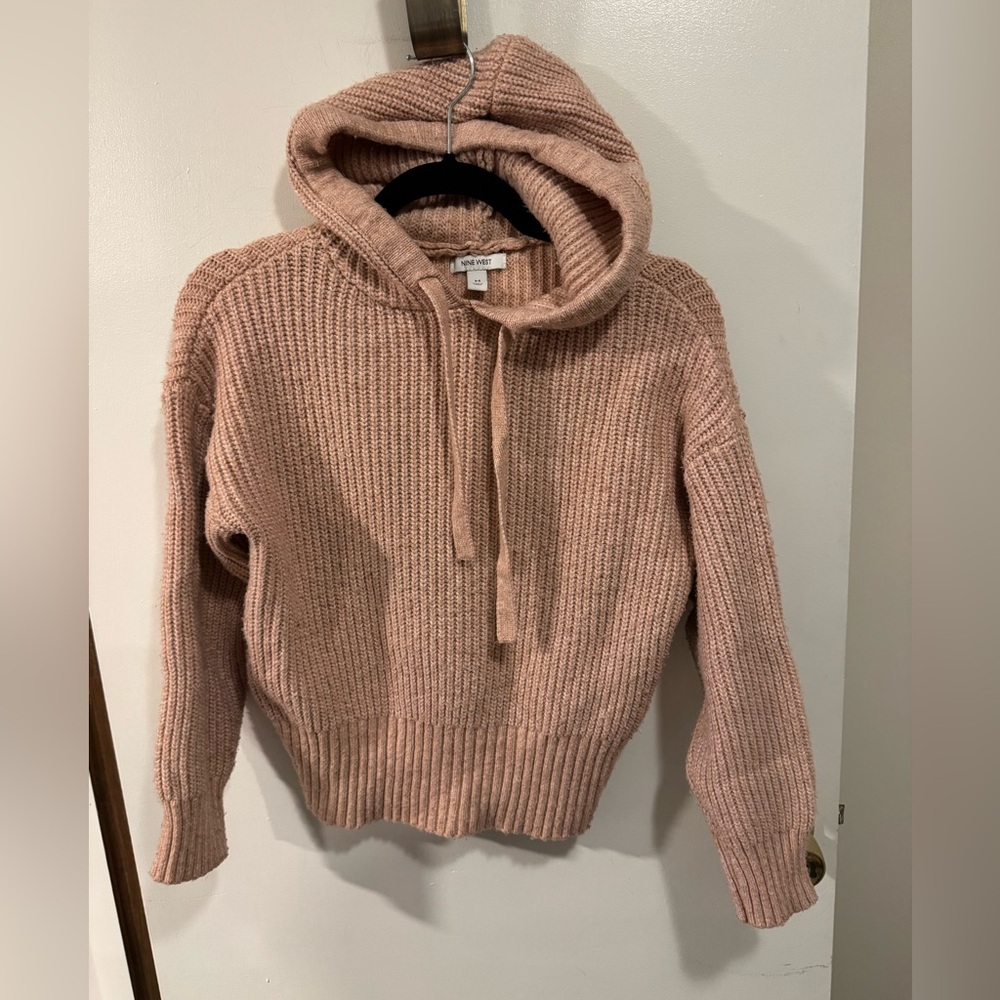 Women’s Blush Pink Hooded Sweater - Nine West - Size Medium